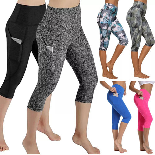 High Waist Workout Calf-length Yoga/Running Leggings with hip Pocket - petssportsandmore