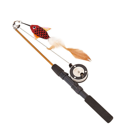 Fishing Rod Retractable Cat Toy - petssportsandmore