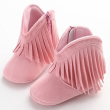 Load image into Gallery viewer, Moccasin Baby Fringe Boots Soft Soled and Anti-slip in 6 colors! - petssportsandmore
