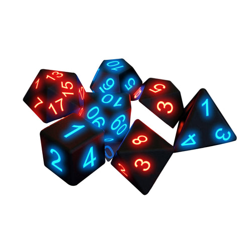 7 Pcs Glowing Polyhedral Dice Party Game for Indoor And Outdoor Fun - petssportsandmore