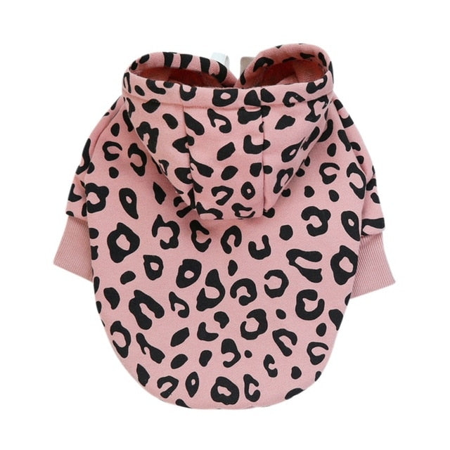 Leopard Dog Coat Classical Hooded Fleece - petssportsandmore